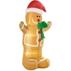 Image de HOMCOM Décoration de Noël gonflable 1,83 m Bonhomme en pain d'épices avec noeud, 3 LED, ventilateur intégré Décoration de jardin