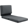Image de HOMCOM Fauteuil de sol pliable avec coussins, canapé rembourré transformable, salon, chambre d'invités, bureau, 75 x 268 x 18 cm, Gris foncé