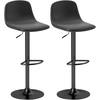 Image de HOMCOM Ensemble de 2 tabourets de bar, tabourets de bar en similicuir, pivotants, avec dossier et repose-pieds, base en métal, noir