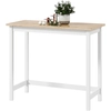 Image de HOMCOM Comptoir de bar, Imitation chêne, compact, place pour 2 personnes, Bois naturel + blanc