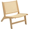 Image de HOMCOM Fauteuil en Rotin, Fauteuil de Lecture, Cadre en Bois, Siège Large, 64 x 70 x 74 cm, Bois Naturel