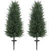 Image de HOMCOM Ensemble de 2 plantes artificielles, cyprès artificiels avec 831 feuilles chacun, polyvalent, Vert