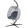 Image de Outsunny Fauteuil suspendu en forme d'oeuf pour l'extérieur, balancelle avec support, coussins pour intérieur et extérieur