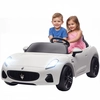 Image de AIYAPLAY Voiture électrique Maserati pour enfants, 2 places, 12V, télécommande, feux LED, fonction musicale, Blanc