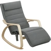 Image de HOMCOM Fauteuil à bascule avec fonction de massage, chauffage lombaire, 3 modes, revêtement en tissu, gris