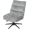 Image de HOMCOM Chaise pivotante sans accoudoirs, chaise de bureau rembourrée avec revêtement en tissu doux, réglable en hauteur, pieds en acier, Gris