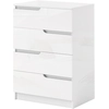 Image de HOMCOM Commode Moderne, Chambre À Coucher, 4 Tiroirs, Panneaux de particules, Dispositif Anti-Basculement, Patins de Pied, Blanc