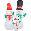 Image de Outsunny Bonhomme de neige gonflable, déco de Noël 1,8 m avec éclairage LED pour intérieur et extérieur