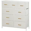 Image de HOMCOM Commode en Tissu, 9 Tiroirs, Cadre en Acier, élégant, polyvalent, Blanc