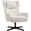Image de HOMCOM Fauteuil d'appoint, Fauteuil rembourré avec revêtement en sherpa-fleece, pied pivotant, cadre en métal, crème