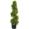 Image de HOMCOM Zypresse Artificielle 90cm Plante Artificielle en Forme de Spiral, Plante en Plastique Artificielle dans Pot, Décoration Moderne