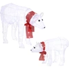 Image de Outsunny Décoration de Noël ours polaires en 2 pièces, 140 LED blanches, étanche, minuterie, pour intérieur et extérieur
