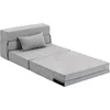 Image de HOMCOM Canapé au sol, canapé rembourré, convertible en matelas, mousse, coussin, gris clair