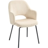 Image de HOMCOM Chaise de Salle à Manger, Revêtement en Corduroy, Forme Coquille, Pieds Métalliques, Patins pour les Pieds, Beige