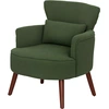 Image de HOMCOM Fauteuil d'Accent Moderne, Fauteuil Rembourré avec Coussin Lombaire, Vert