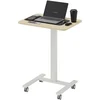 Image de Vinsetto Bureau debout, table debout, table pour ordinateur portable, réglable en hauteur, 4 roulettes, 65 cm x 48 cm x 108 cm, Jaune
