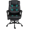 Image de Vinsetto Fauteuil de bureau ergonomique avec fonction massage, siège de bureau avec repose-pieds, dossier haut, soutien lombaire noir