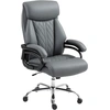 Image de HOMCOM Fauteuil de direction, fauteuil de bureau grand gabarit supportant 150 kg en cuir PU avec rembourrage à ressorts, anthracite