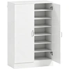 Image de HOMCOM Armoire à chaussures 2 portes, 6 étagères réglables, charnières à fermeture douce pour 21 paires, bois naturel