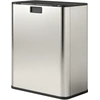 Image de HOMCOM Poubelle de cuisine 2 x 28 L Poubelle à pédale en acier inoxydable avec couvercle à fermeture douce, seaux intérieurs amovibles
