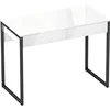 Image de HOMCOM Bureau 100 x 50 cm Table d'ordinateur / Bureau avec 2 tiroirs, pour petits espaces, Noir