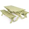 Image de Table de Pique-nique avec 2 Bancs en Bois Emeline Bois