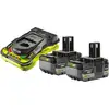 Image de Ryobi Pack chargeur ultra rapide 5,0 A + 2 Batteries Lithium+ 18V ONE+    5,0 Ah RC18150-250X