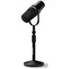 Image de Microphone dynamique pour podcast Shure MV7+ avec support de bureau XLR/USB (noir)
