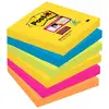 Image de Bloc Notes Adhésif Amovible et Post-it Super Collant 76x76 Mm avec 90 Feuilles Pack de 6 Blocs Couleurs Assorties