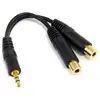 Image de Câble audio StarTech MUY1MFF Diviseur Jack 3,5 mm Stéréo 15 cm Noir