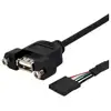 Image de Cable USB 2.0 pour montage en panneau StarTech.com 30 cm femelle USB A