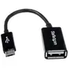Image de Adaptateur USB OTG StarTech 12cm Micro USB B vers USB A Noir Plug and Play