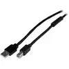 Image de Cable USB A à B Actif 20 m StarTech.com USB 2.0 Noir