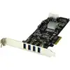 Image de StarTech.com Carte Contrôleur PCI Express vers 4 Ports USB 3.0 avec 2 voies dédiés de 5 Gb/s - UASP - Alim SATA / LP4
