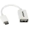 Image de Cable adaptador Micro USB OTG StarTech UUSBOTGW blanco 12 cm macho a hembra