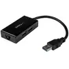 Image de StarTech.com Adaptateur réseau USB 3.0 vers Gigabit Ethernet avec hub USB 3.0 à 2 ports