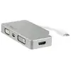 Image de StarTech.com Adaptateur Multiport USB-C avec HDMI/VGA/Mini DisplayPort ou DVI - Convertisseur Moniteur USB Type C vers HDMI 1.4 ou mDP 1.2 (4K) - VGA ou DVI (1080p) - Aluminium Argenté