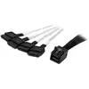 Image de Câble SAS Startech SAS43SAT1M Mini SAS SFF-8643 vers 4x SATA 1 m Noir Argenté