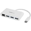 Image de StarTech.com Hub USB-C à 3 ports avec Gigabit Ethernet - USB 3.0 (5Gbps) - USB-C vers 3x USB-A - Blanc