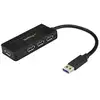 Image de StarTech.com Hub USB 3.0 - Dock 4 Ports SuperSpeed 5Gbps avec Charge Rapide USB 3.2 Gen 1 Type-A pour PC Fixe/Portable - Alimentation par Bus USB ou Auto-Alimenté Mini/Compact - Noir