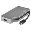 Image de StarTech.com Adaptateur Multiport USB-C avec HDMI/VGA/Mini DisplayPort ou DVI - Convertisseur USB Type C vers HDMI 2.0 ou mDP 1.2 (4K60Hz) - VGA ou DVI (1080p) - Aluminium Gris Spatial