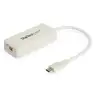 Image de StarTech.com Adaptateur USB-C vers Gigabit Ethernet avec port USB-A - Adaptateur Réseau Blanc 1Gbps NIC USB 3.0/3.1 Type C - 1GbE USB-C RJ45/LAN TB3 Compatible Win, Mac, Chromebook