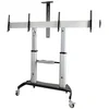 Image de StarTech.com STNDMTVDUO Chariot TV pour jusqu'à 2 écrans 60 pouces, étagères AV réglables en hauteur, roulettes
