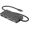 Image de StarTech.com Adaptateur Multiport USB-C - USB Type C vers HDMI 4K, Alimentation 100W Passthrough, SD/MicroSD, Hub USB 3 Ports USB 3.0 - Mini Dock USB-C - Câble Intégré 30cm