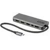 Image de StarTech.com Adaptateur Multiports USB-C - USB-C vers HDMI ou Mini DisplayPort 4K 60Hz - Alimentation 100W Passthrough - Hub USB 4 Ports 10Gbps - Mini Dock USB Type-C - Câble Intégré 30cm