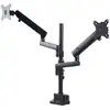Image de StarTech.com Support Double Écran PC - Bras Double Moniteur VESA - 32" 8kg - Empilables Verticalement - Porte 2 Écrans Hauteur Réglable/Articulé - Fixation Pince/oeillet