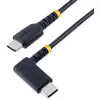 Image de Câble USB-C StarTech R2CCR-1M-USB-CABLE 1m Angle Droit 60W 3A Noir Haute Résistance