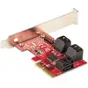 Image de StarTech.com Carte PCI Express SATA 6 ports - Carte Contrôleur PCIe SATA - 6Gbps - ASM1166 Non-Raid - Convertisseur PCI Express 3.0 vers SATA - Connecteurs SATA Empilés - Carte d'Extension SATA