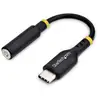 Image de Adaptateur audio StarTech.com USBCAUDIO2 USB-C vers jack 3,5 mm 32 bits 0,14 m noir