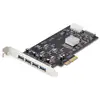 Image de Carte d'extension Startech P5Q4A-USB-CARD 4 ports USB-A PCIe 5Gbps alimentation SATA